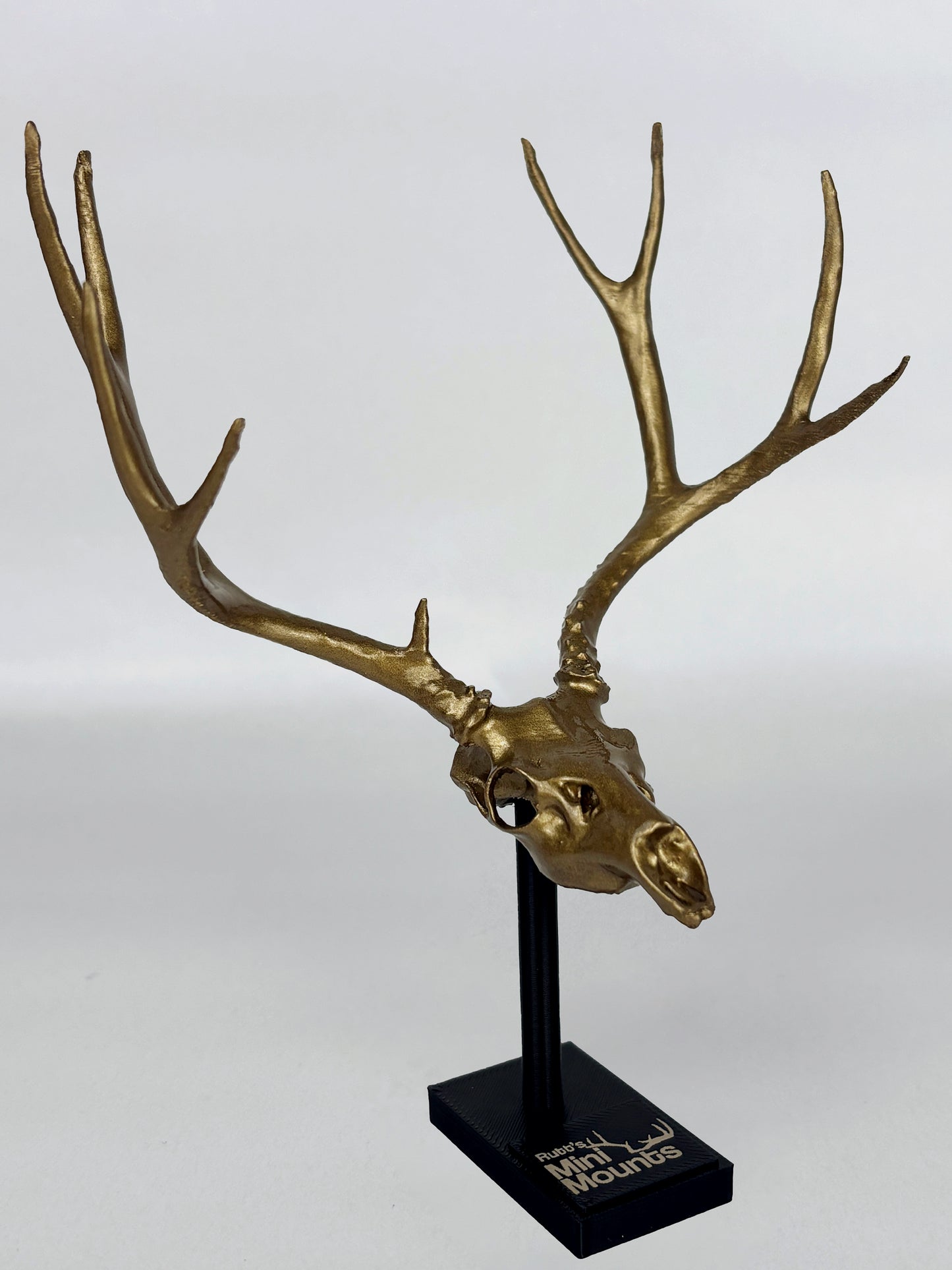 gold replica mini white tail statue, gold replica mini mount, bronze deer mount, bronze mule deer mount, bronze elk statue, custom, elk, mini mount, muley, moose, gold dipped, elegant